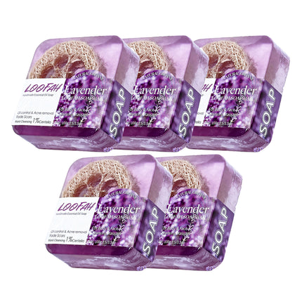 5PCS Loofah Soap Bar Essential Oil Facial Cleansing Exfoliating Bath Body Care