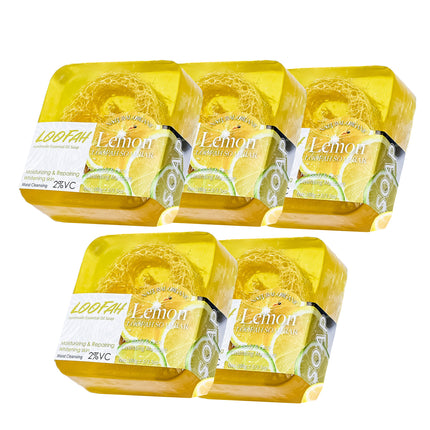 5PCS Loofah Soap Bar Essential Oil Facial Cleansing Exfoliating Bath Body Care