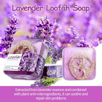 5PCS Loofah Soap Bar Essential Oil Facial Cleansing Exfoliating Bath Body Care