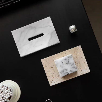 Minimalist Marble Soap Dish Soap Holder Creative Soap Tray Home Decor White/Beige