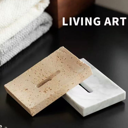 Minimalist Marble Soap Dish Soap Holder Creative Soap Tray Home Decor White/Beige