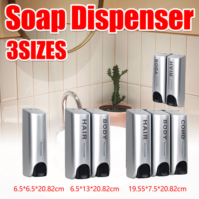 3 Sizes Soap Dispenser Wall Mount Hand Wash Bathroom Shampoo Shower Liquid Manual