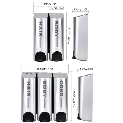 3 Sizes Soap Dispenser Wall Mount Hand Wash Bathroom Shampoo Shower Liquid Manual