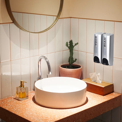3 Sizes Soap Dispenser Wall Mount Hand Wash Bathroom Shampoo Shower Liquid Manual