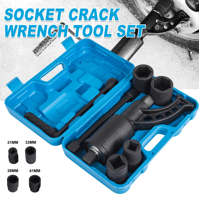 Socket Crack Wrench Tool Set Ratchet Spanner Kit 21/33/38/41mm Carbon Steel