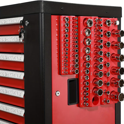3PCS Socket Organiser Set with Strong Built-in Grip 1/4 3/8 1/2 Drive Tool Holders Wall Mountable