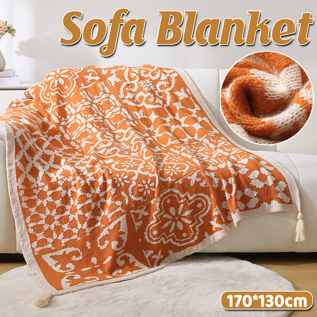 Bohemian Style Sofa Blanket Soft Washable Decorative for Couch Bed Living Room