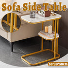 2-Tier Sofa Side Table with Storage Shelf for Living Room Bedroom Space Saving