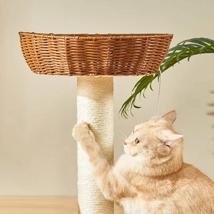 5-Tier Wooden Cat Tree Tower 127cm with Dome Bed Space Capsule and Sisal Posts