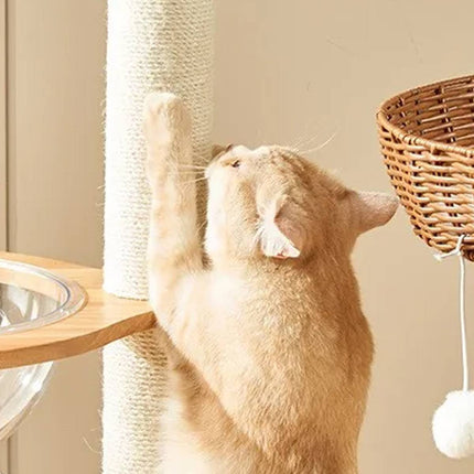 5-Tier Wooden Cat Tree Tower 127cm with Dome Bed Space Capsule and Sisal Posts