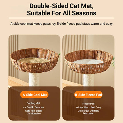 5-Tier Wooden Cat Tree Tower 127cm with Dome Bed Space Capsule and Sisal Posts