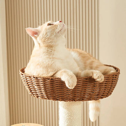 5-Tier Wooden Cat Tree Tower 127cm with Dome Bed Space Capsule and Sisal Posts