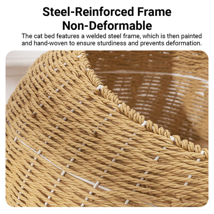 Solid Wood Integrated Cat Climbing Frame Bed Tree with Scratch Post for Cats