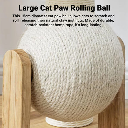 Solid Wood Integrated Cat Climbing Frame Bed Tree with Scratch Post for Cats