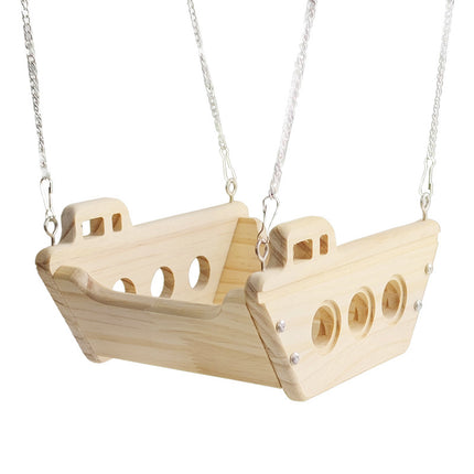 Wooden Cradle Swing Hammock Cage Accessory for Small Pets Cage Decoration Use