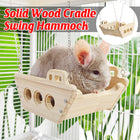 Wooden Cradle Swing Hammock Cage Accessory for Small Pets Cage Decoration Use