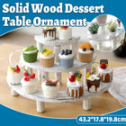 3 Tier Solid Wood Dessert Stand White Aesthetic for Party Cake Pastry Display