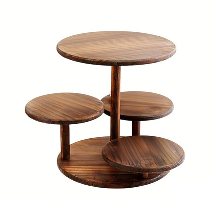 Multi Tier Solid Wood Cake Snack Display Stand for Bakery Coffee Party Decor