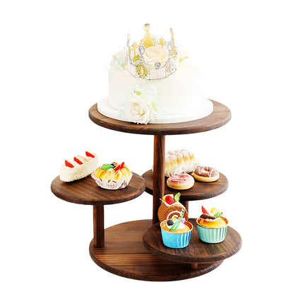 Multi Tier Solid Wood Cake Snack Display Stand for Bakery Coffee Party Decor