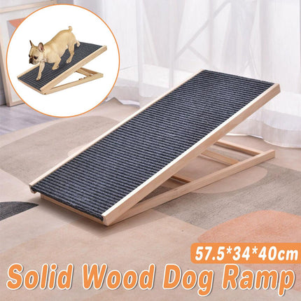 Foldable Dog Pet Ramp 70cm Adjustable Height Stairs for Bed Sofa Car Access