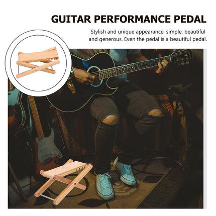Guitar Footstool Pedal Beech Multi Gear Adjusting For Erhu Musical Instrument