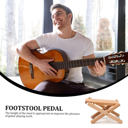 Guitar Footstool Pedal Beech Multi Gear Adjusting For Erhu Musical Instrument