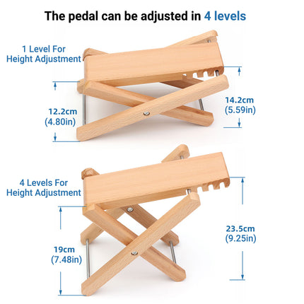 Guitar Footstool Pedal Beech Multi Gear Adjusting For Erhu Musical Instrument