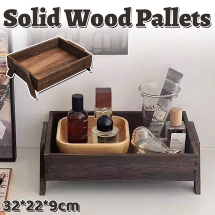 Household Small Solid Wood Tray Tea Tray Square Shapes Coffee Food Serving Tray