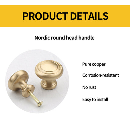 Cabinet Handle Drawer Pull Knob Solid Single Hole Brass Door Handle for Cabinet
