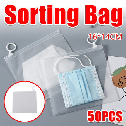 50PCS Clear Pull Tab Organizer Bags Daily Essentials Sorting Bags Transparent
