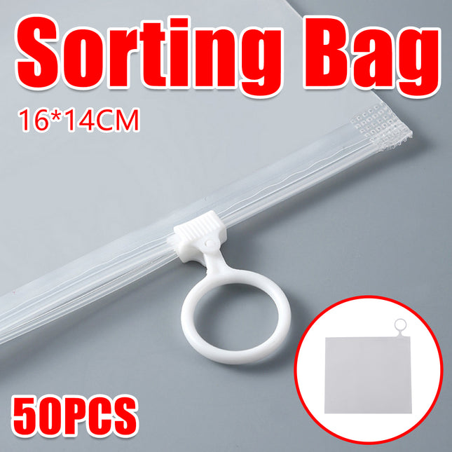 50PCS Clear Pull Tab Organizer Bags Daily Essentials Sorting Bags Transparent