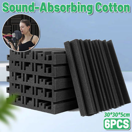Acoustic Studio Absorption Foam Panel 6pcs 30x30cm Sound Proof Wall Panels