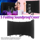 5 Panel Studio Microphone Isolation Shield Noise Reduction Absorber For Studio