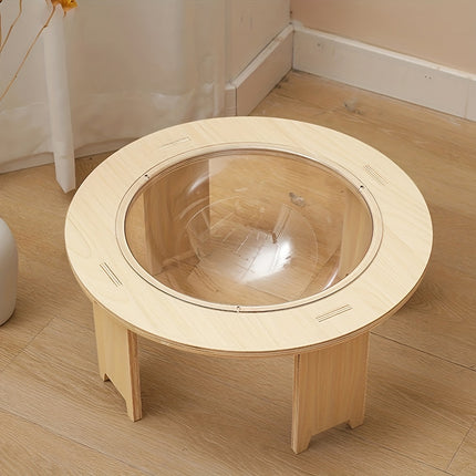 Cat Bed Space Capsule Design Wooden Jumping Platform Indoor Pet Sleeping Nest