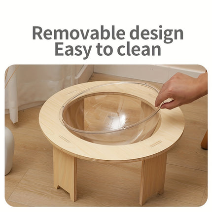 Cat Bed Space Capsule Design Wooden Jumping Platform Indoor Pet Sleeping Nest