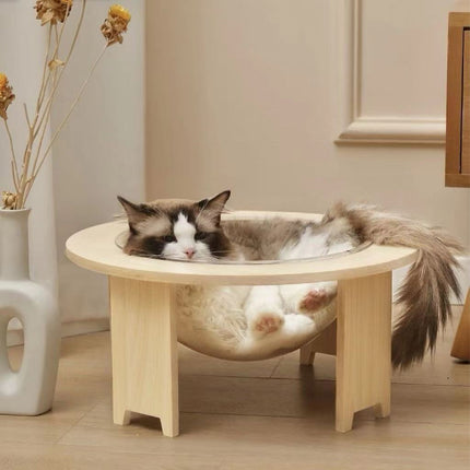 Cat Bed Space Capsule Design Wooden Jumping Platform Indoor Pet Sleeping Nest