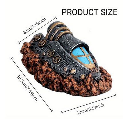 Fish Tank Ornament Spaceship Decoration Aquarium Landscaping Accessory For Decor