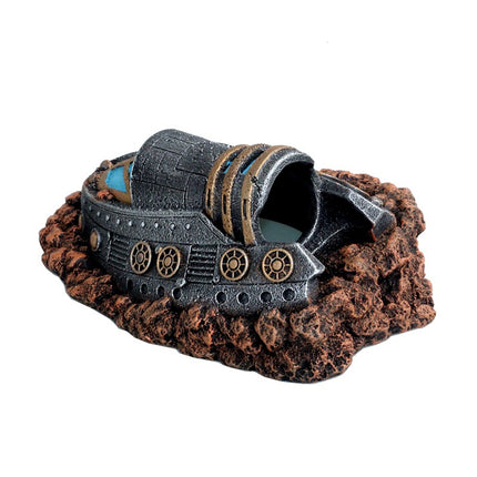 Fish Tank Ornament Spaceship Decoration Aquarium Landscaping Accessory For Decor