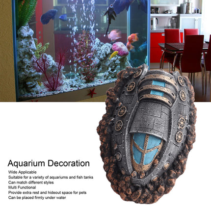 Fish Tank Ornament Spaceship Decoration Aquarium Landscaping Accessory For Decor