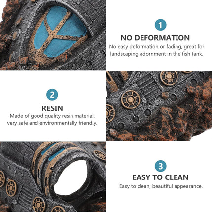 Fish Tank Ornament Spaceship Decoration Aquarium Landscaping Accessory For Decor