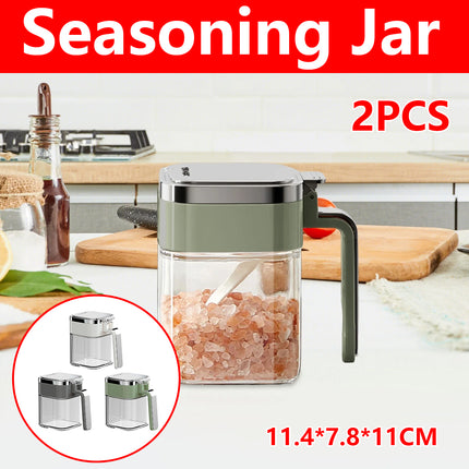 2PCS Seasoning Jars Spice Containers with Lid for Kitchen Pantry Storage Use