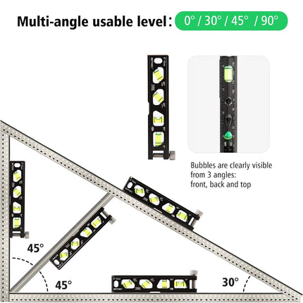 Small Spirit Level Aluminum Alloy Precision Measuring DIY Carpentry Construction