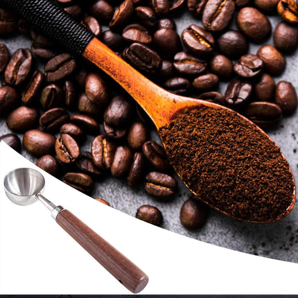 2PCS Stainless Steel Walnut Coffee Spoon Food Grade for Home Café Durable