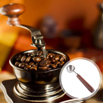 2PCS Stainless Steel Walnut Coffee Spoon Food Grade for Home Café Durable