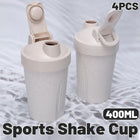 4PCS 400ml Shaker Bottles for Protein Powder Gym Fitness Sports Water Bottle