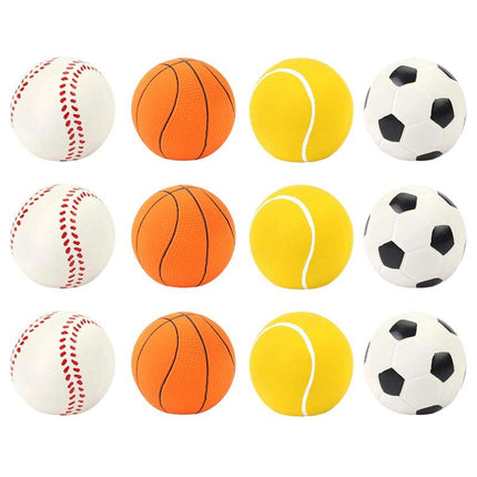 4/12Pk Mini Pet Sports Rubber Balls Dog Puppy Play Throw Fetch Training Cat Toy - Aimall