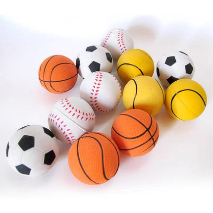 4/12Pk Mini Pet Sports Rubber Balls Dog Puppy Play Throw Fetch Training Cat Toy - Aimall