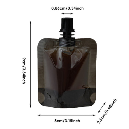 Screw Cap Spout Liquid Pouches 100 Pack Black