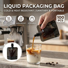 Screw Cap Spout Liquid Pouches 100 Pack Black
