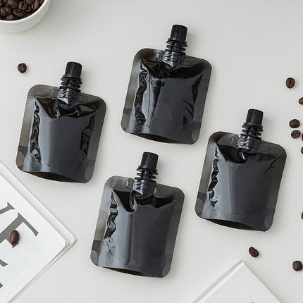 Screw Cap Spout Liquid Pouches 100 Pack Black